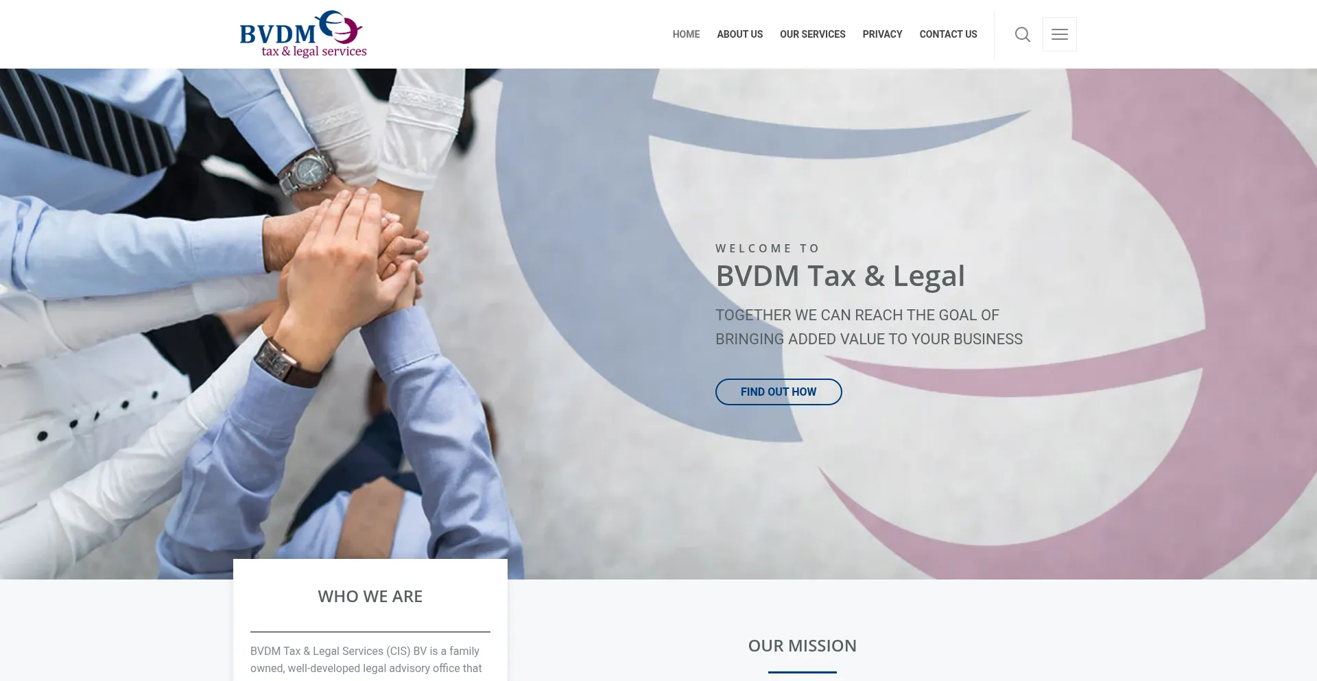 Website screenshot of Bvdmlaw.nl