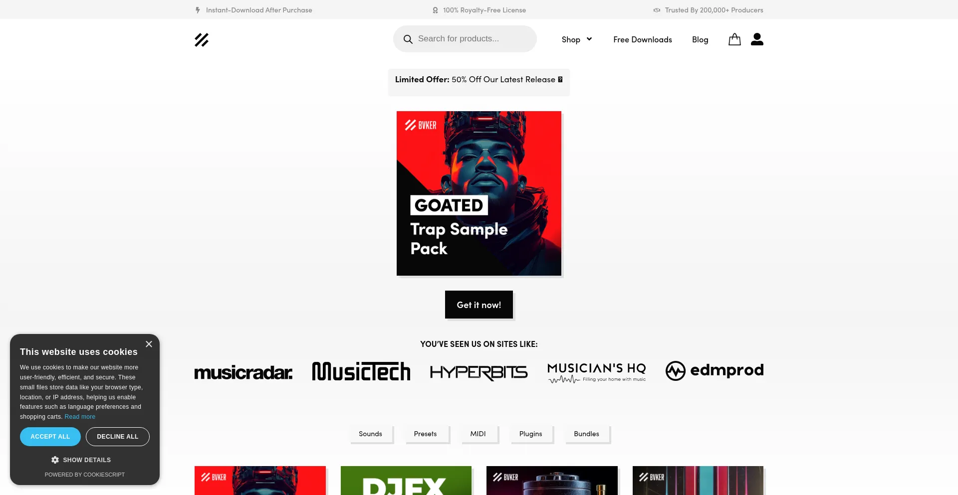 Website screenshot of Bvker.com