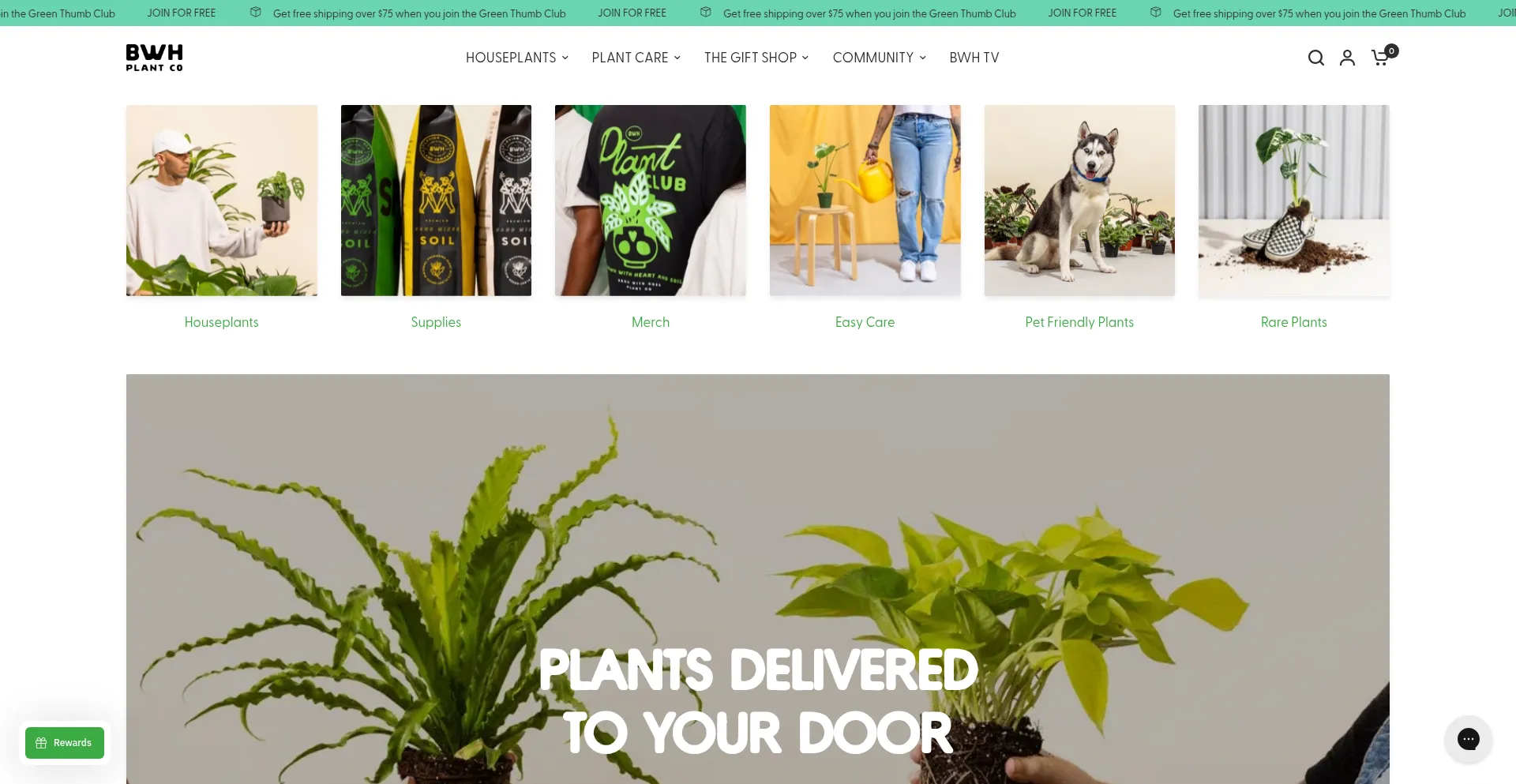 Website screenshot of Bwhplantco.com