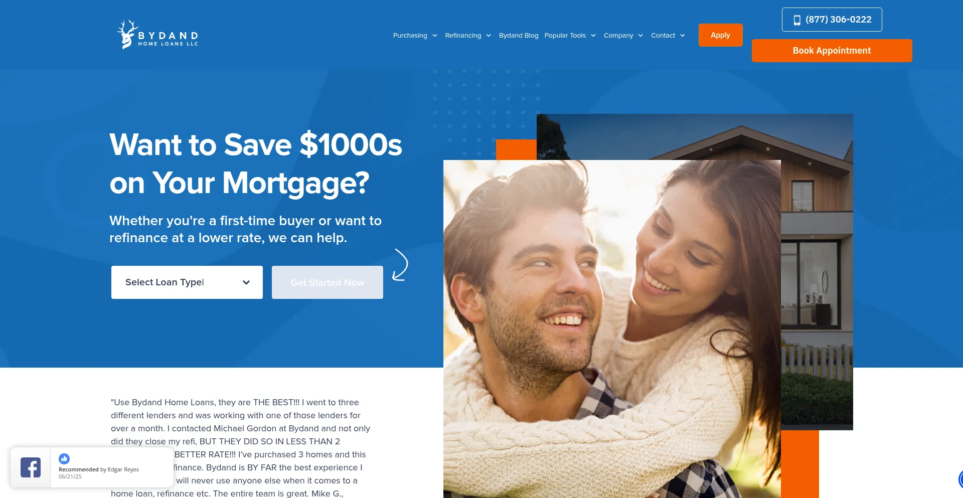 Website screenshot of Bydand.com