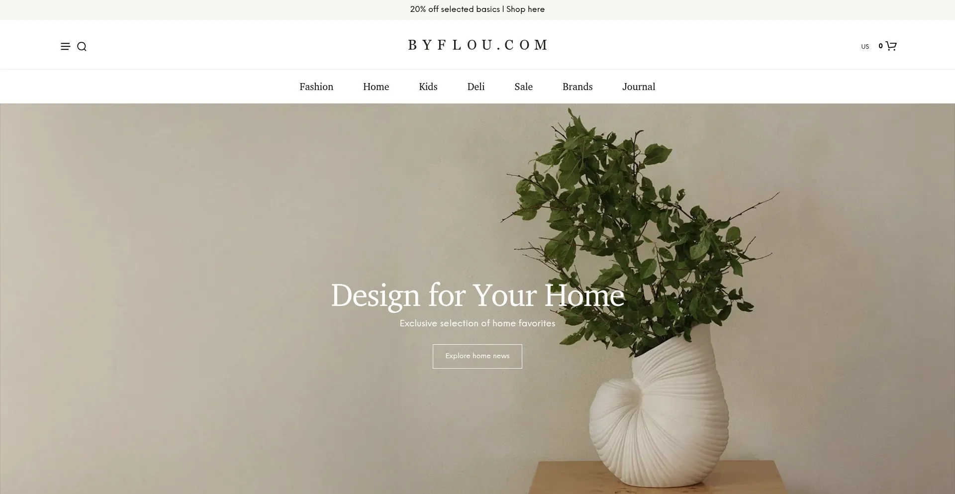 Website screenshot of Byflou.com