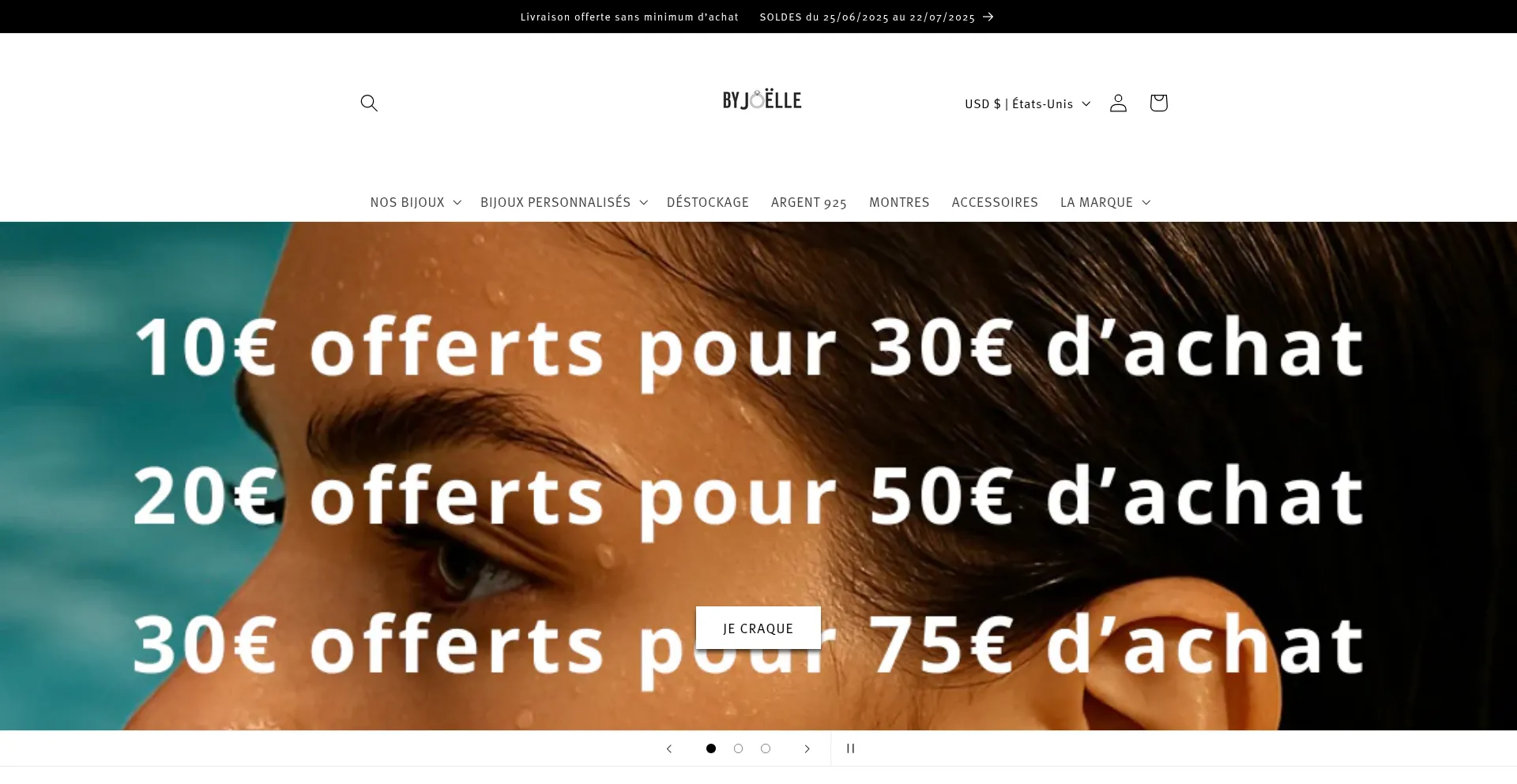 Website screenshot of Byjoelle.fr