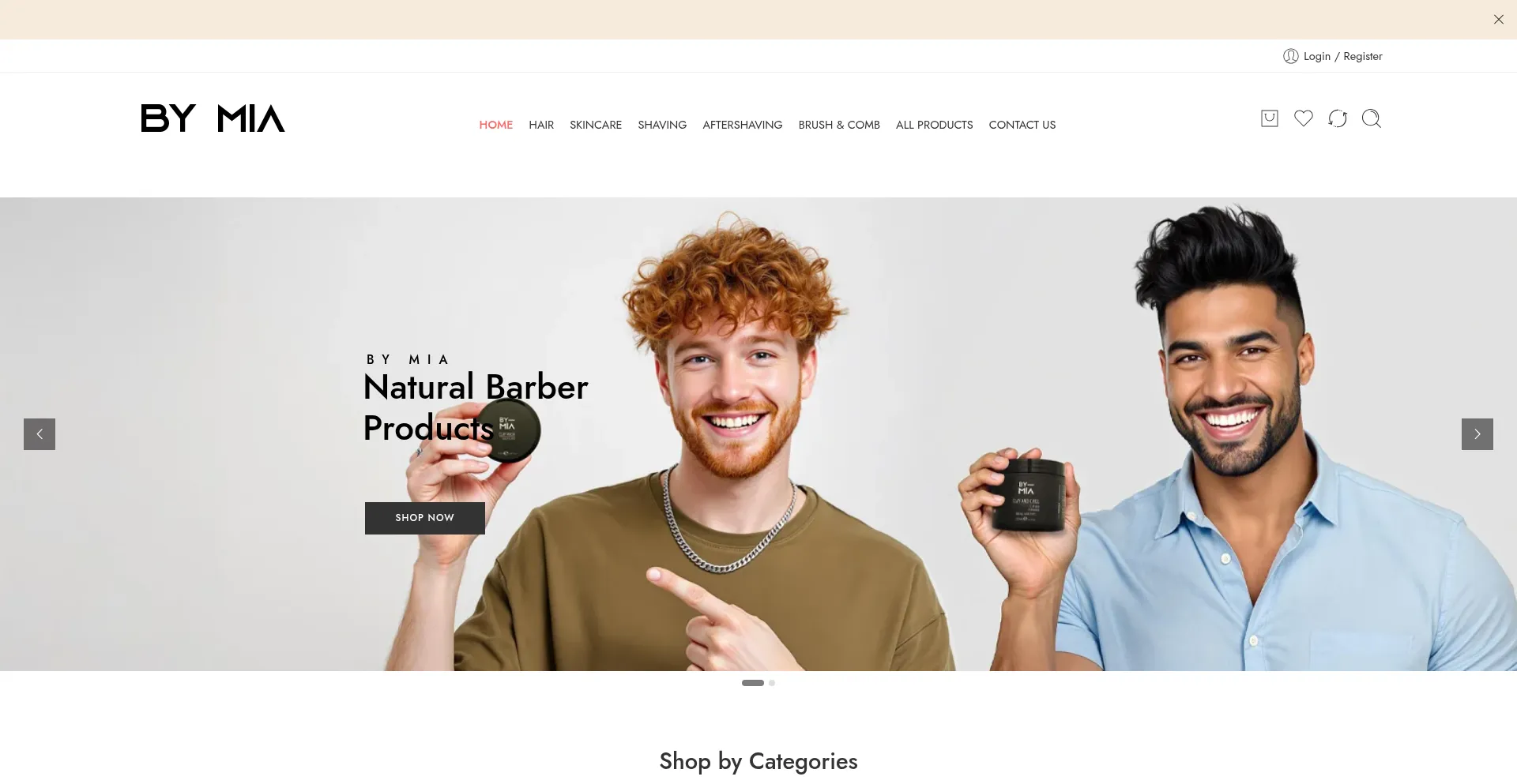 Website screenshot of Bymia.co.uk