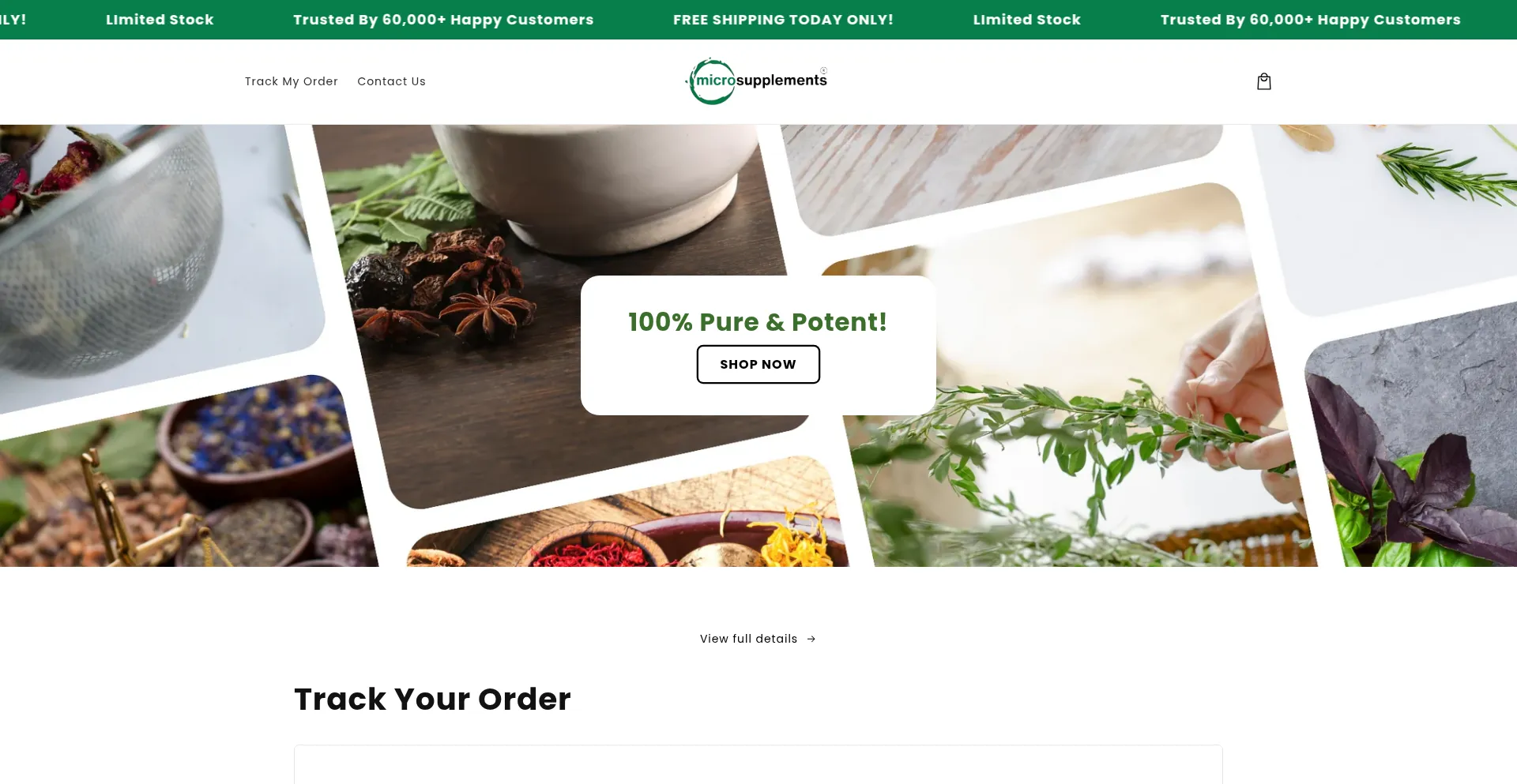 Website screenshot of Bymicrosupplements.com