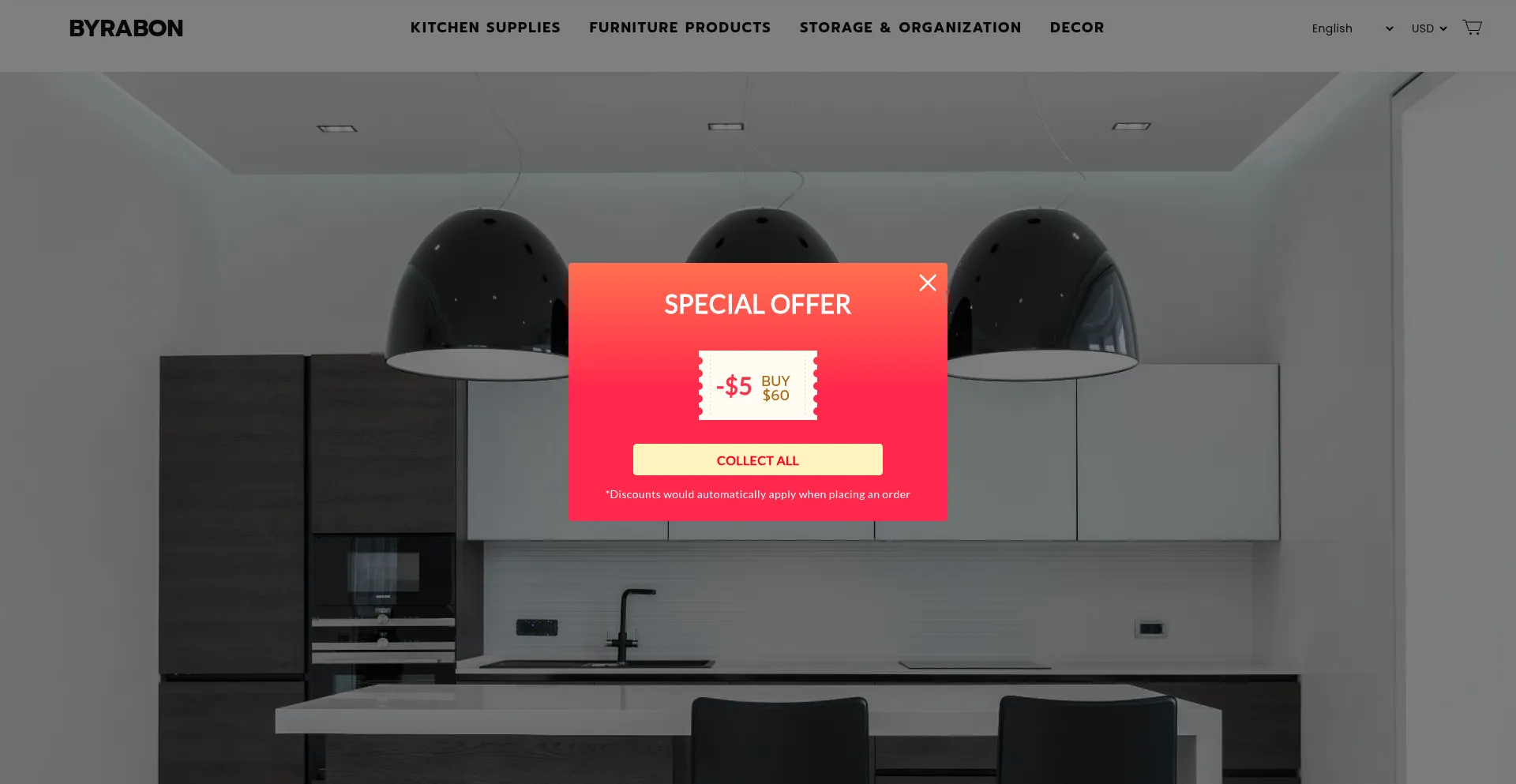 Website screenshot of Byrabon.com
