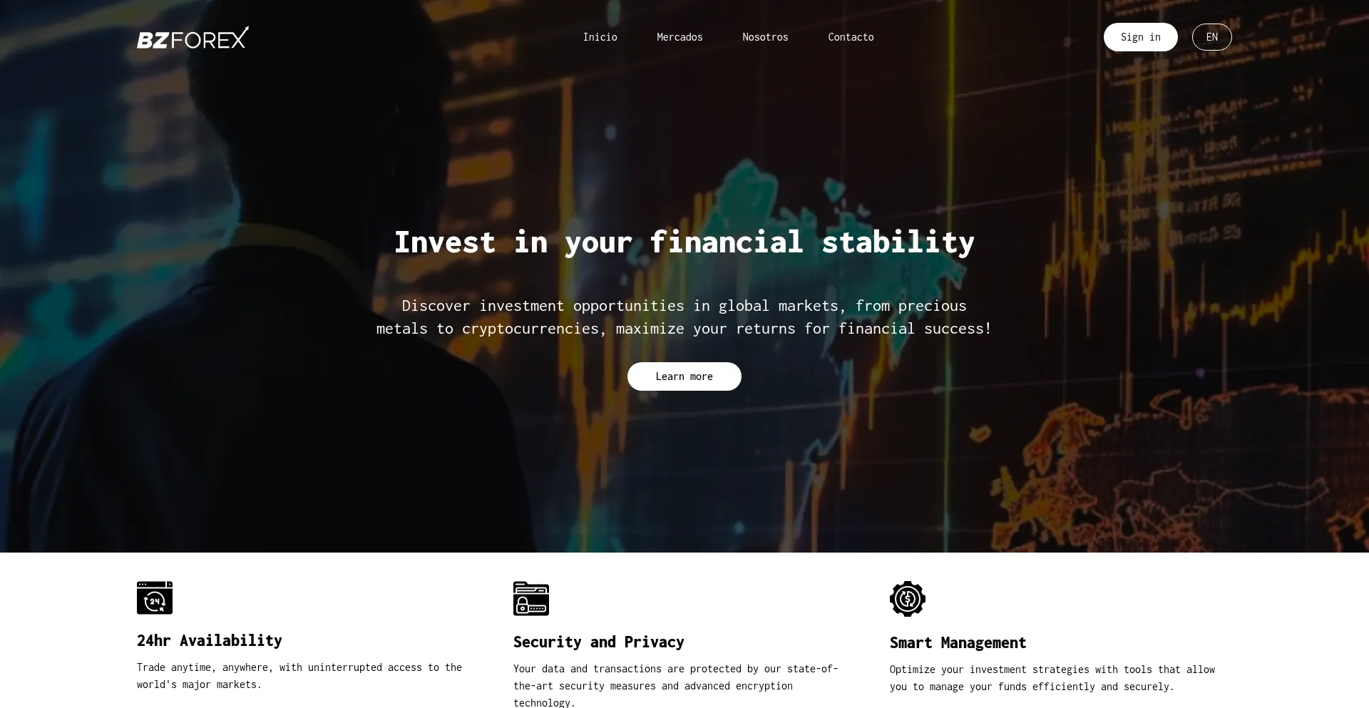 Website screenshot of Bzforex.com
