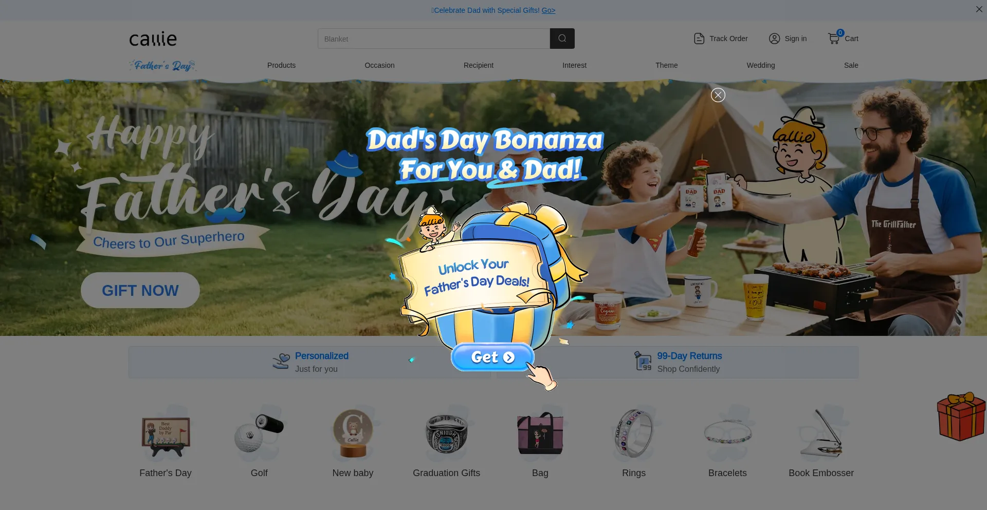 Website screenshot of Ca.callie.com