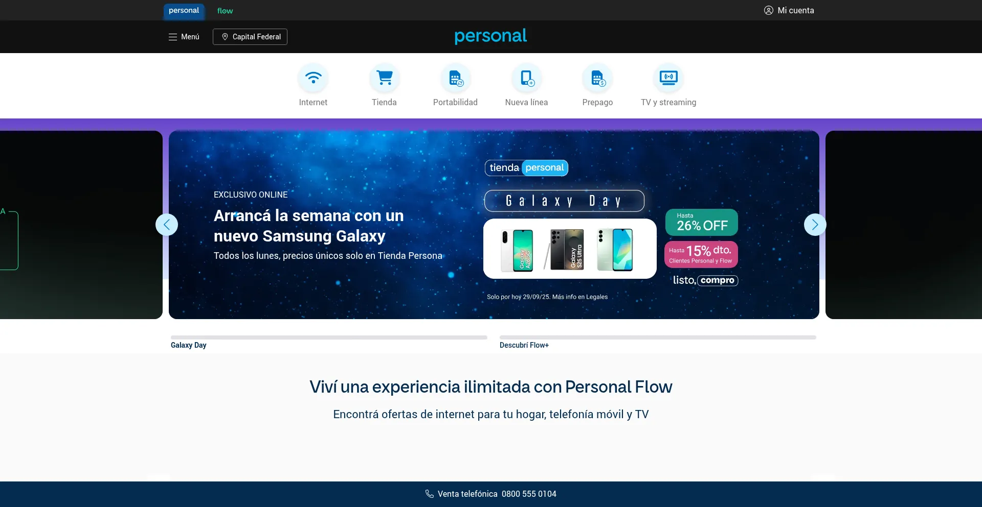 Cablevisionfibertel.com.ar Screenshot