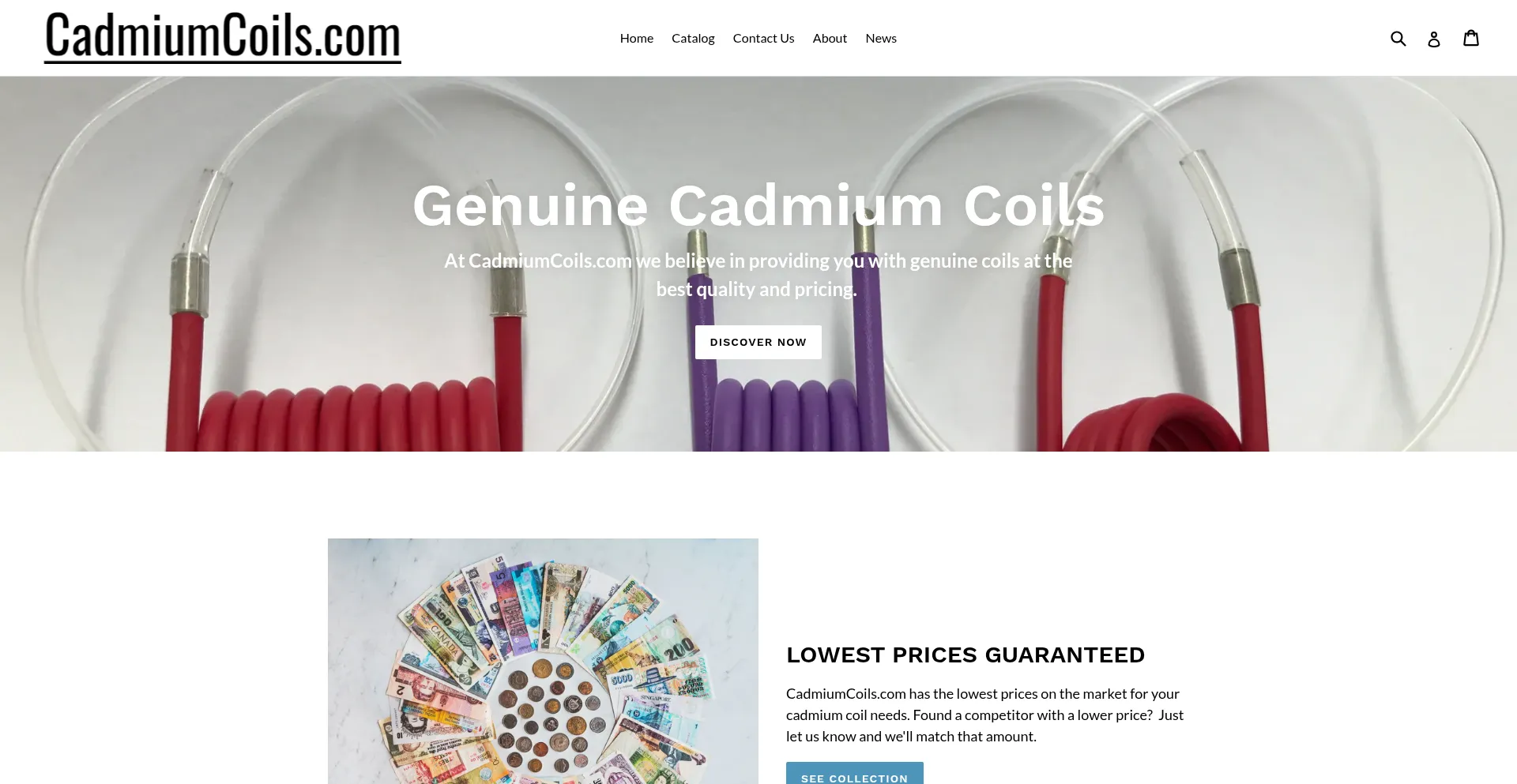 Website screenshot of Cadmiumcoils.com