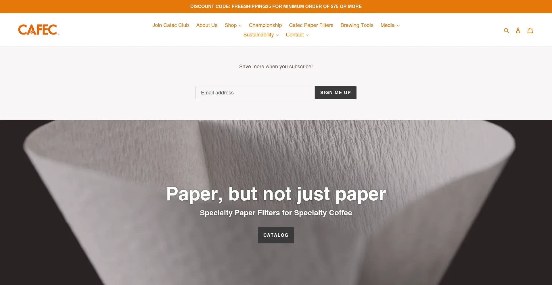 Website screenshot of Cafecusa.com