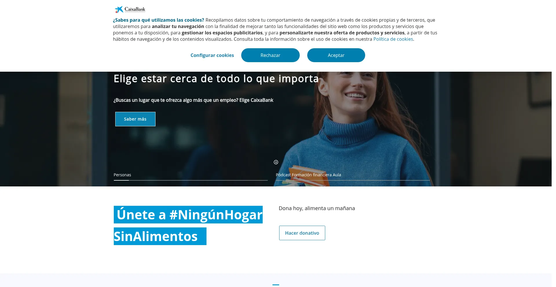 Website screenshot of Caixabank.com