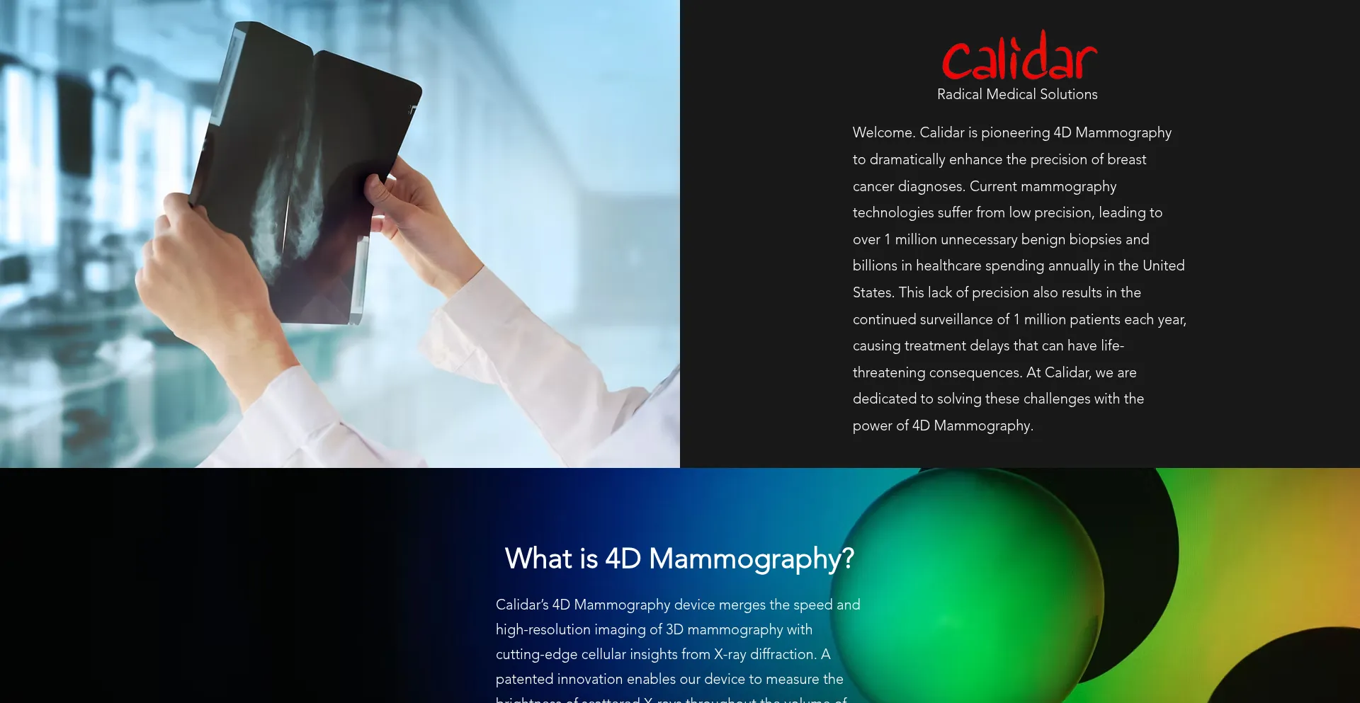 Website screenshot of Calidarmedical.com