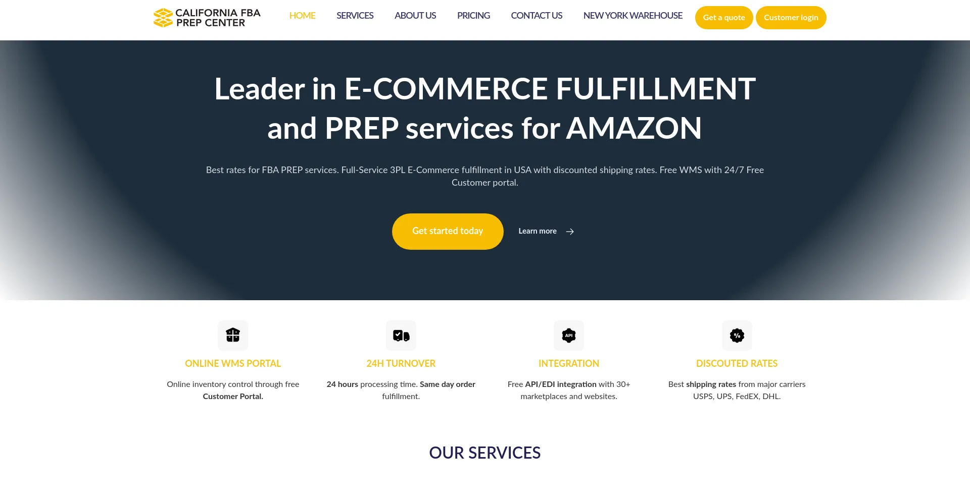 Website screenshot of Californiafbaprep.com