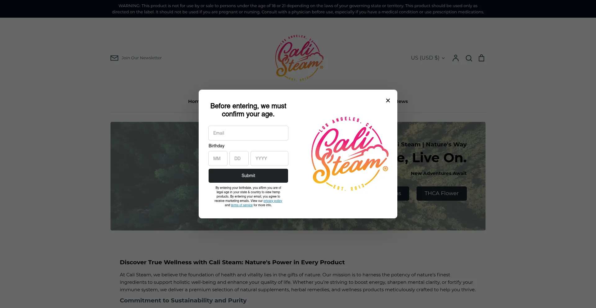 Website screenshot of Calisteam.com