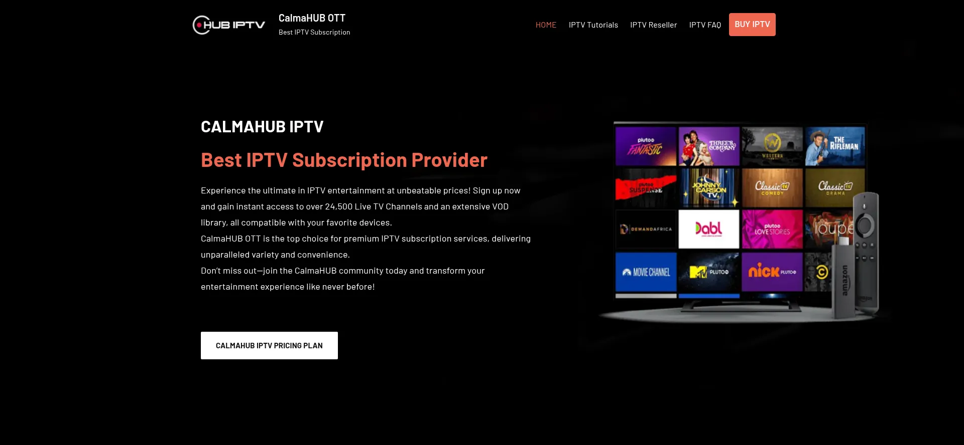Website screenshot of Calmahub.us