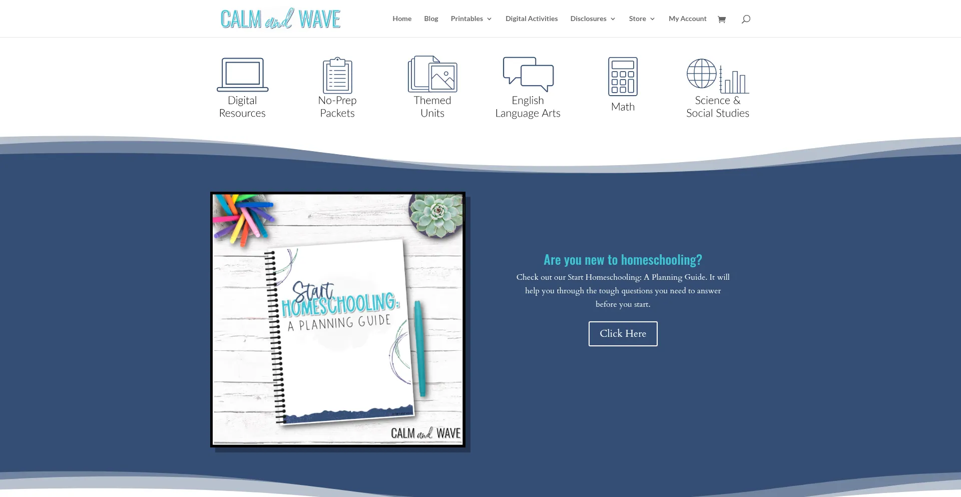 Website screenshot of Calmandwave.com