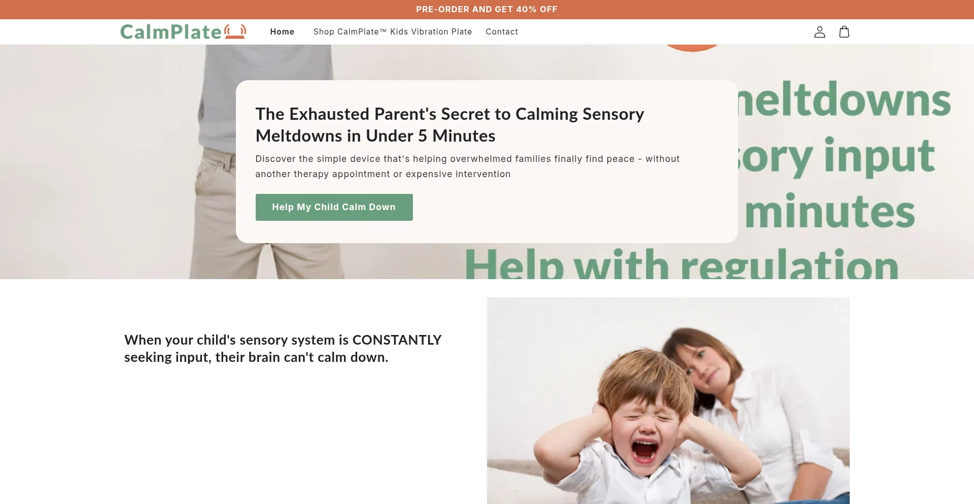 Calmplate.com Screenshot