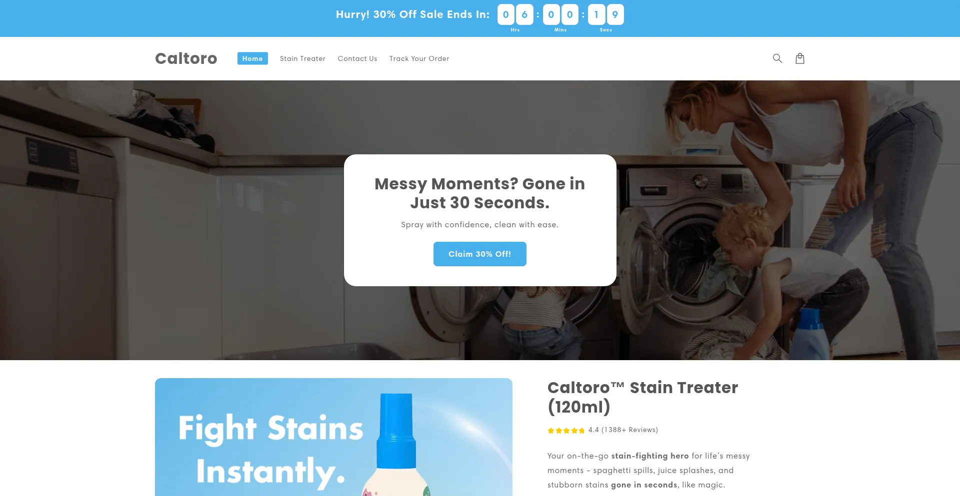 Website screenshot of Caltoro.com