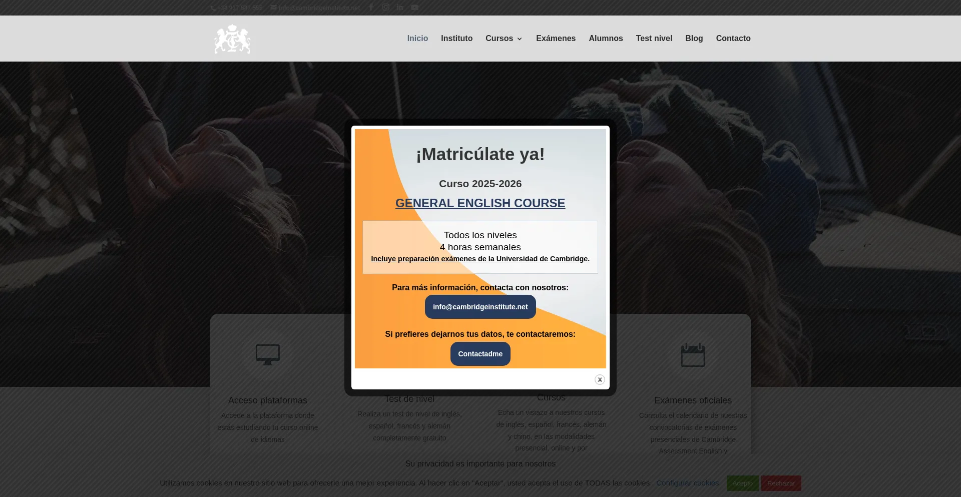 Cambridgeinstitute.net Screenshot