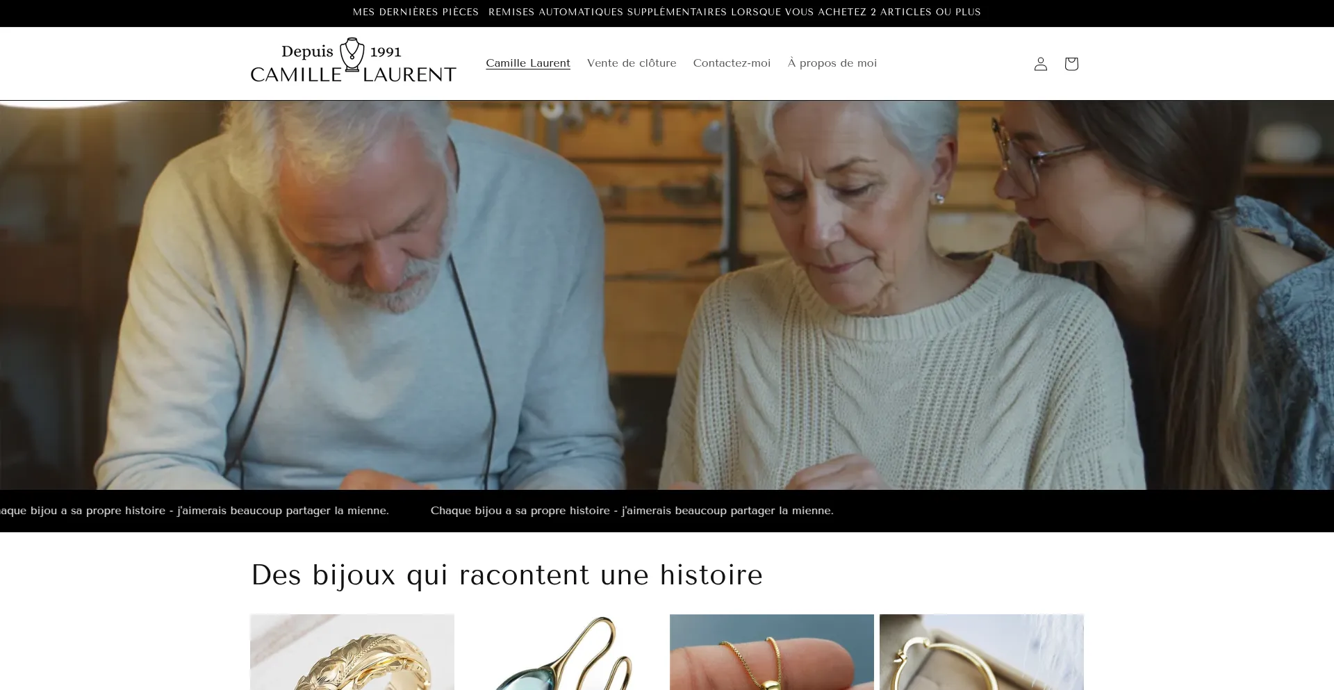 Website screenshot of Camille-laurent.ca
