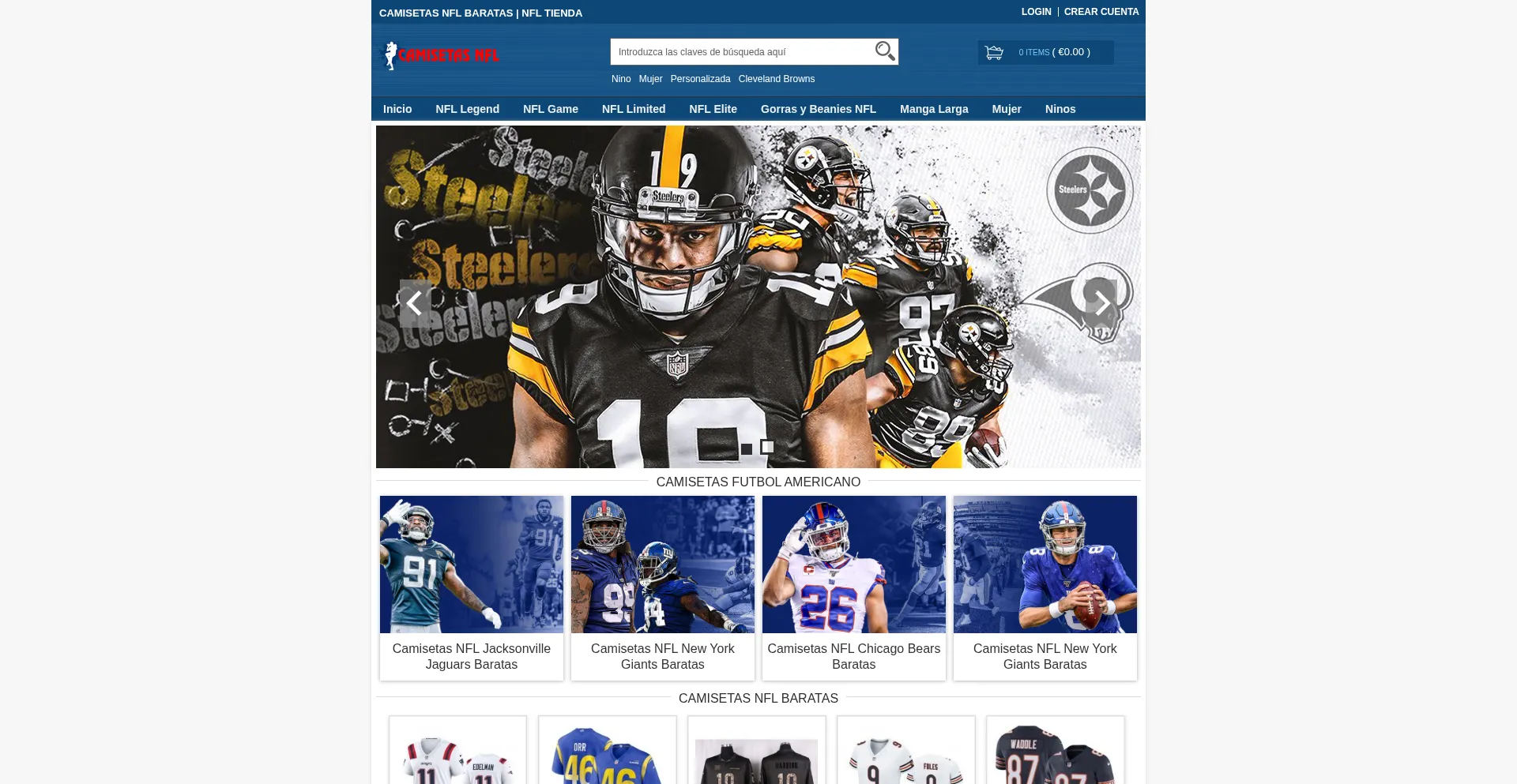 Camisetasnflbaratas.es Screenshot