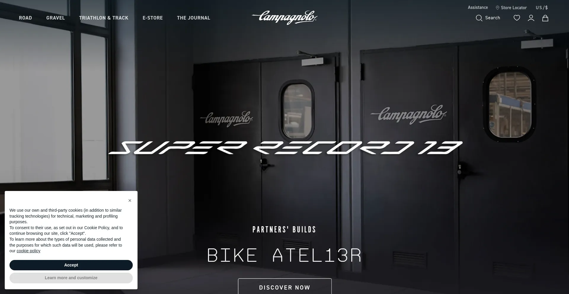 Website screenshot of Campagnolo.com