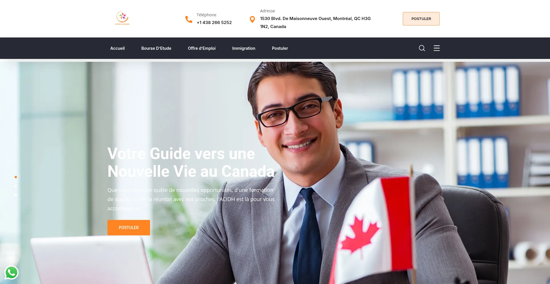 Website screenshot of Canada-acidh.com