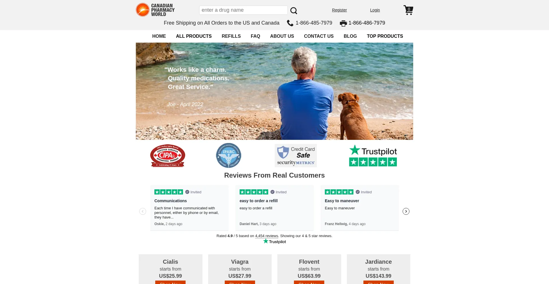 Canadianpharmacyworld.com 安全可靠吗？