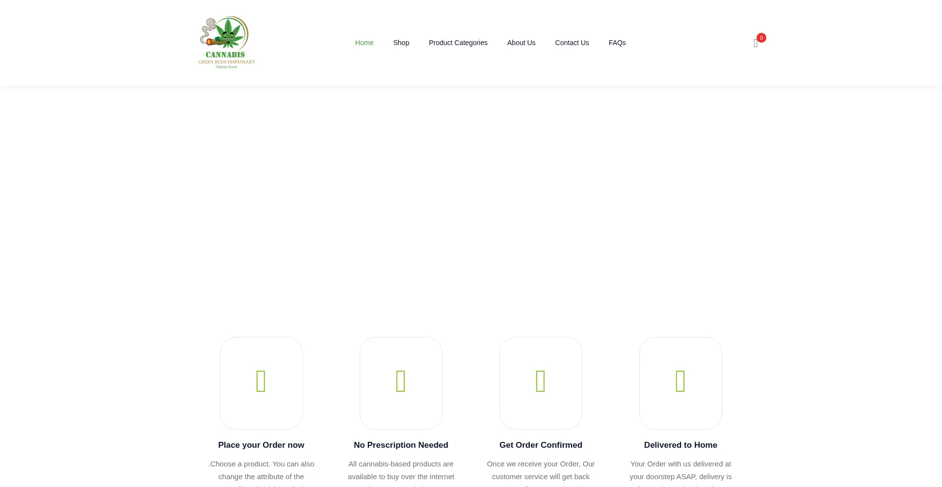 Website screenshot of Cannabisgreenbuds.com