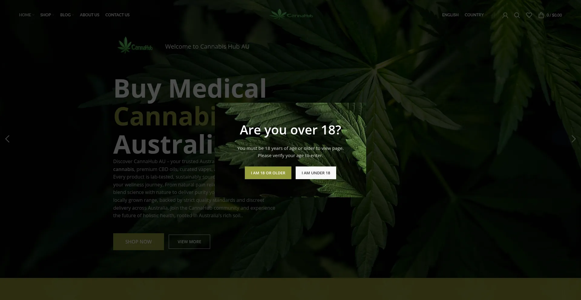 Website screenshot of Cannahubau.com