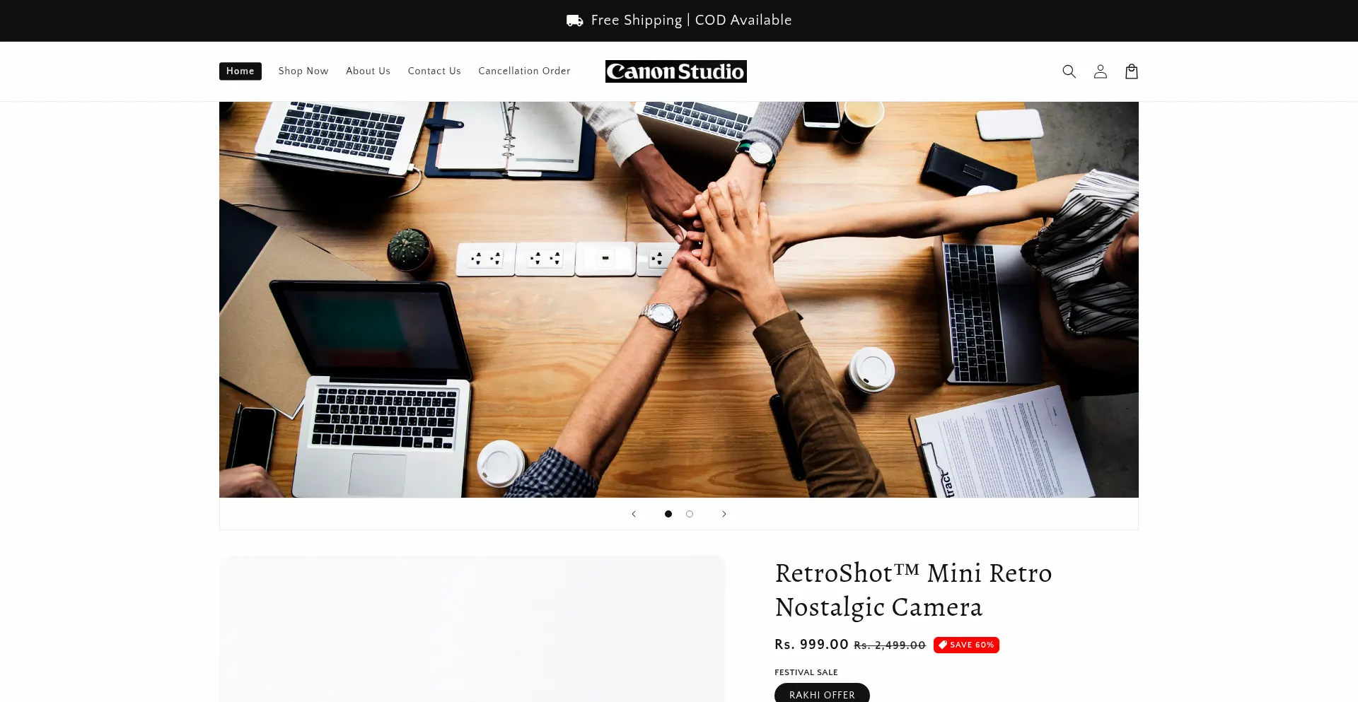 Website screenshot of Canonstudio.com