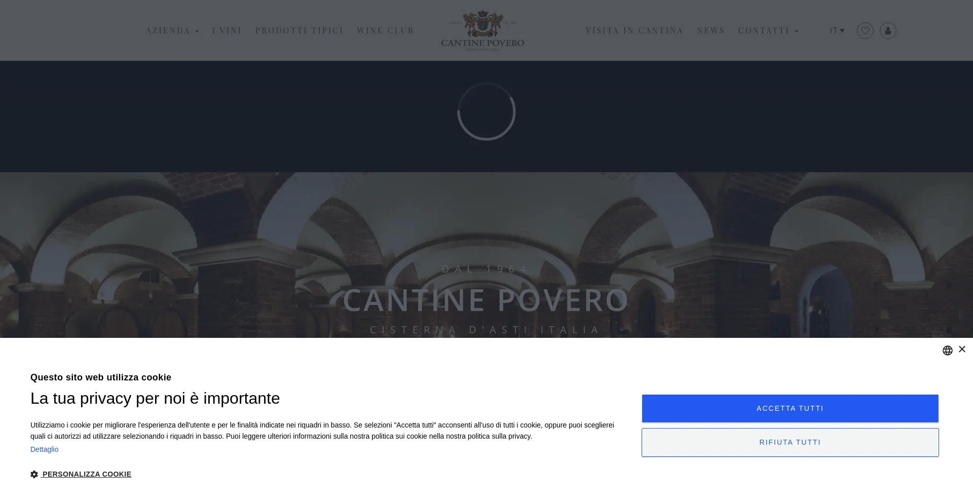 Website screenshot of Cantinepovero.com