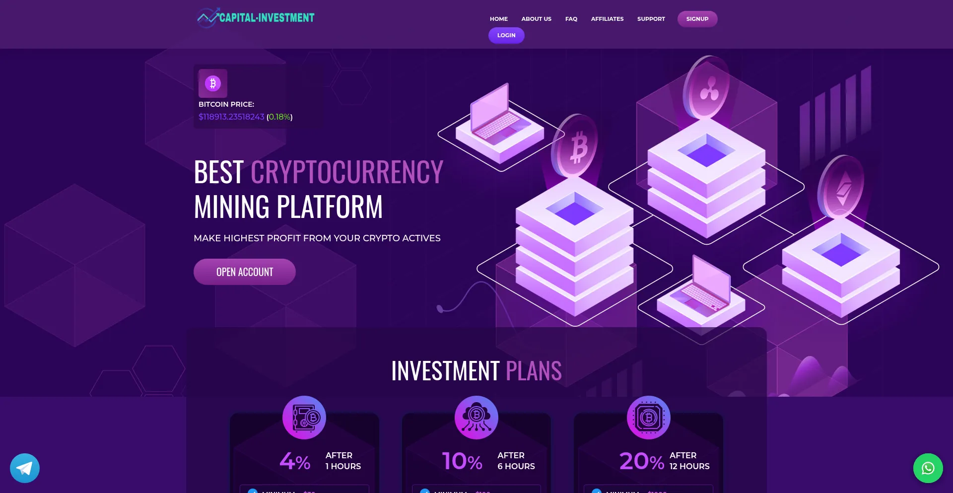 Website screenshot of Capital-investments.online