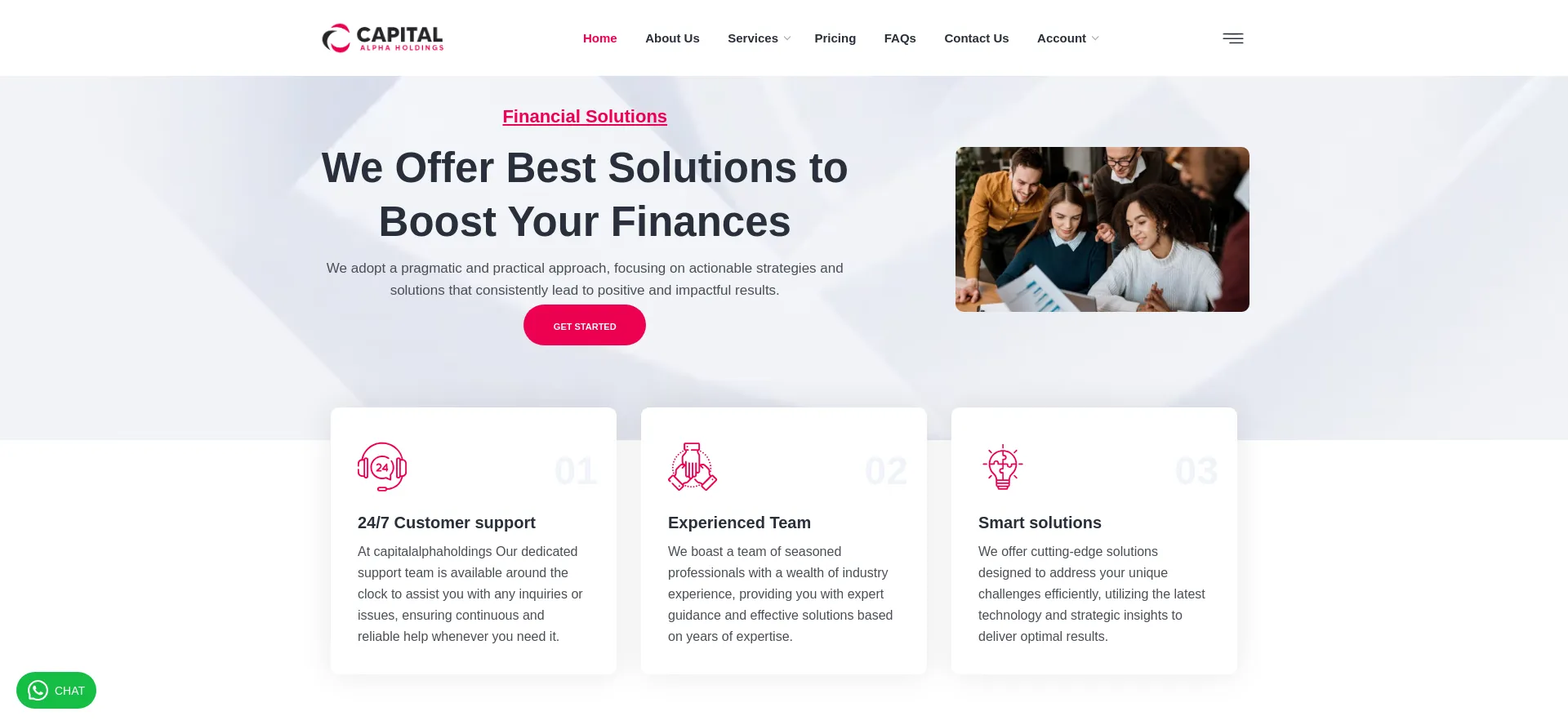 Website screenshot of Capitalalphaholdings.com