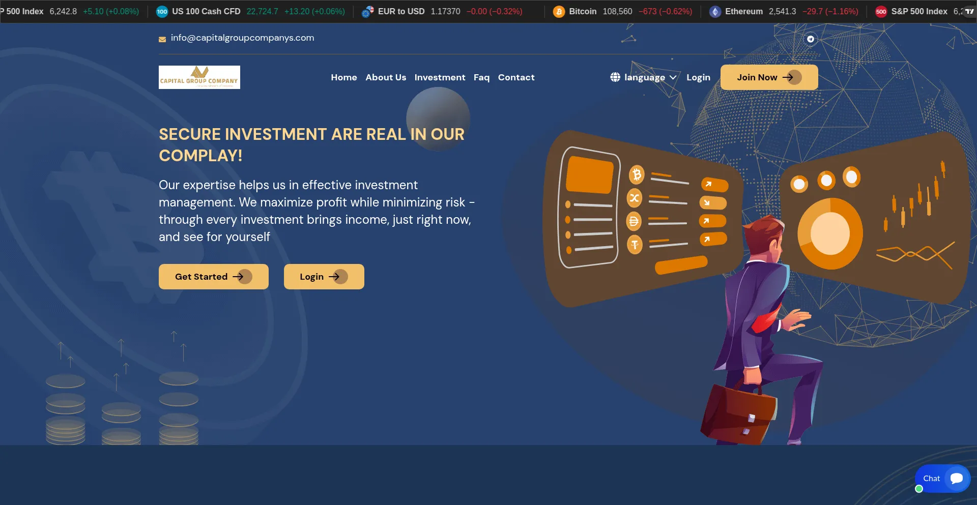 Website screenshot of Capitalgroupcompanys.com