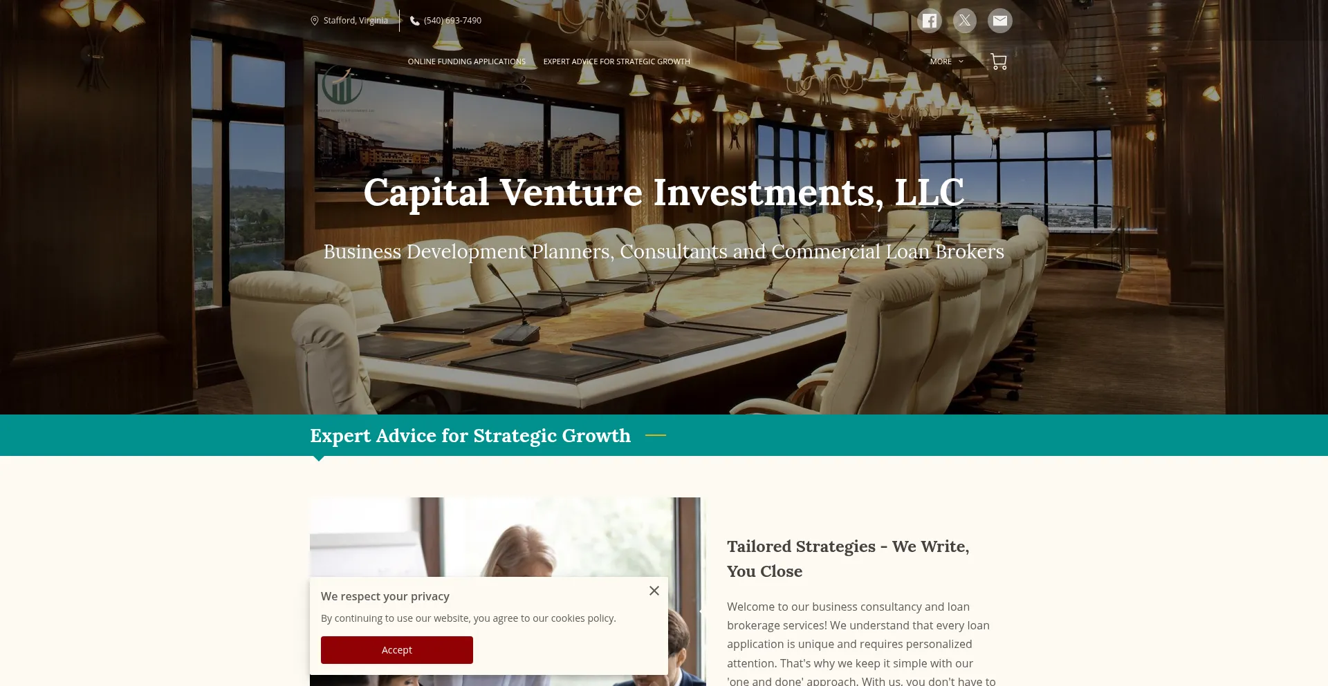 Website screenshot of Capitalventureinvestment.com