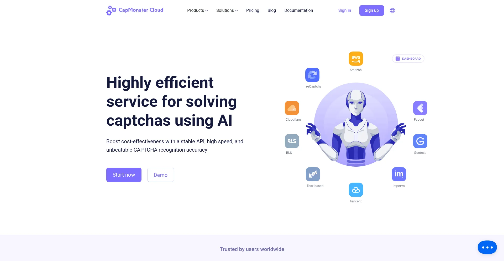 Website screenshot of Capmonster.cloud