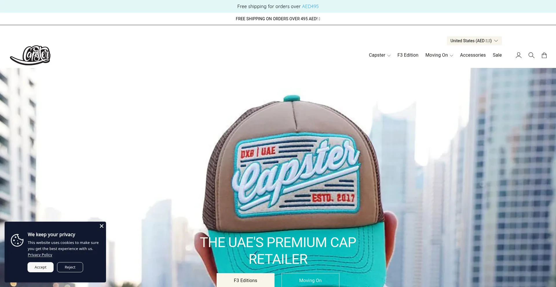 Website screenshot of Capster.ae