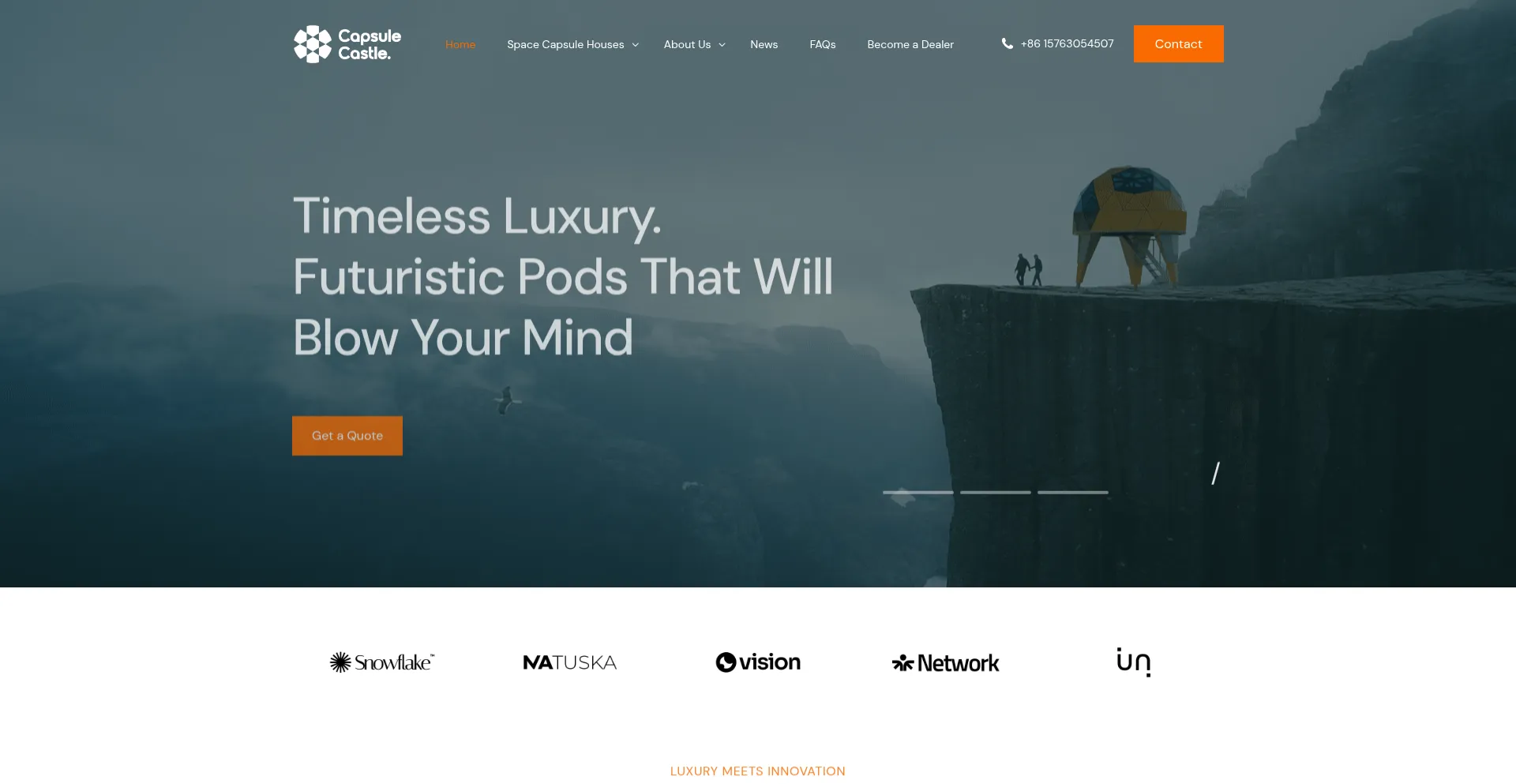 Website screenshot of Capsulecastle.com