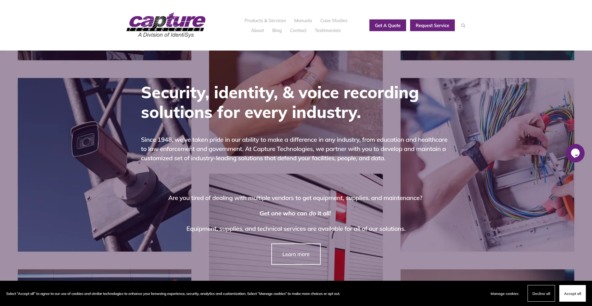 Website screenshot of Capturet.com
