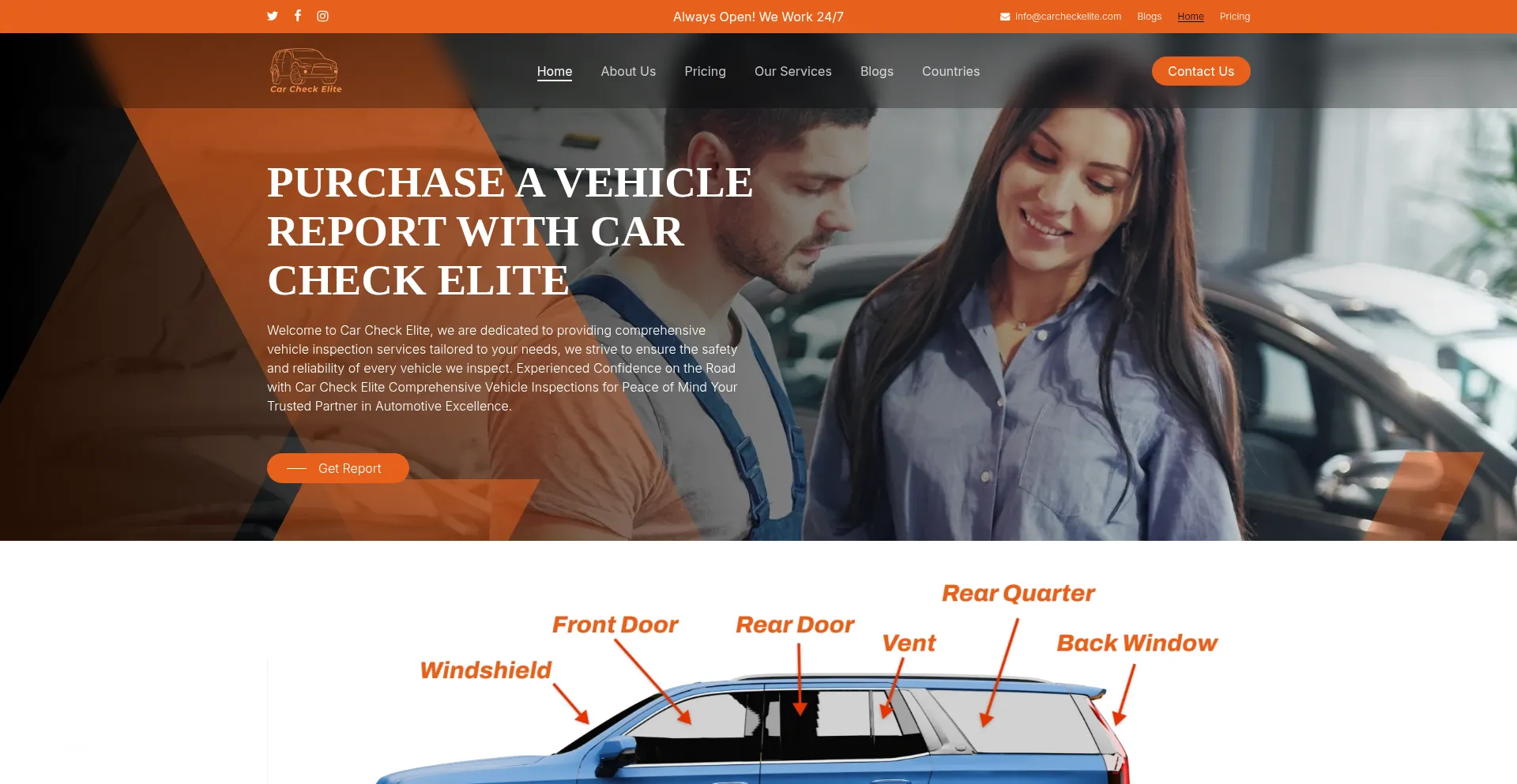 Website screenshot of Carcheckelite.com