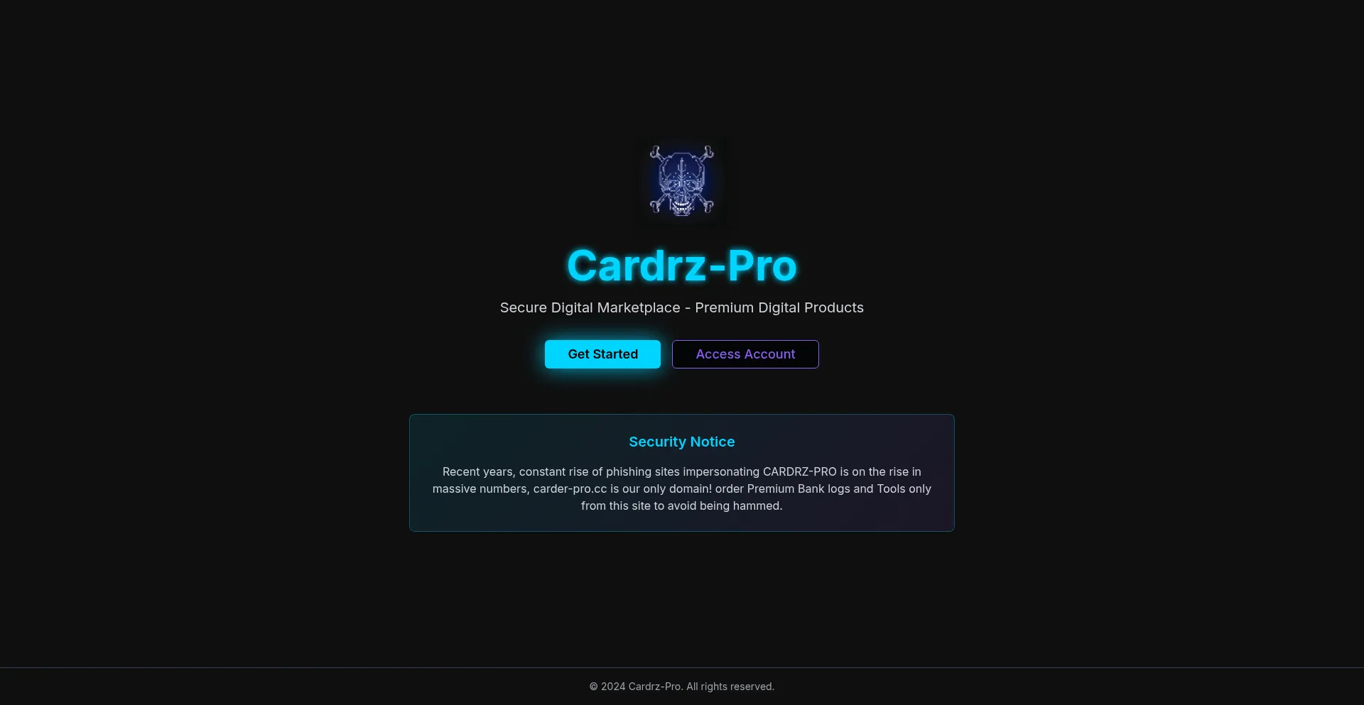 Website screenshot of Cardrz-pro.cc