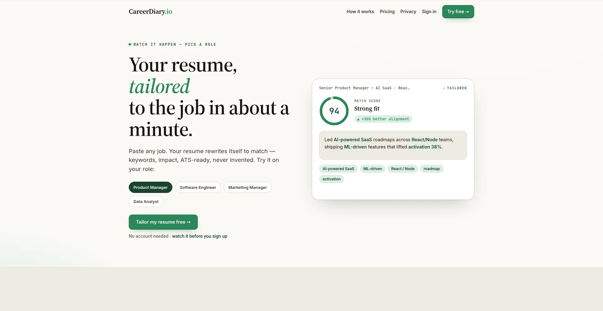 Careerdiary.io
