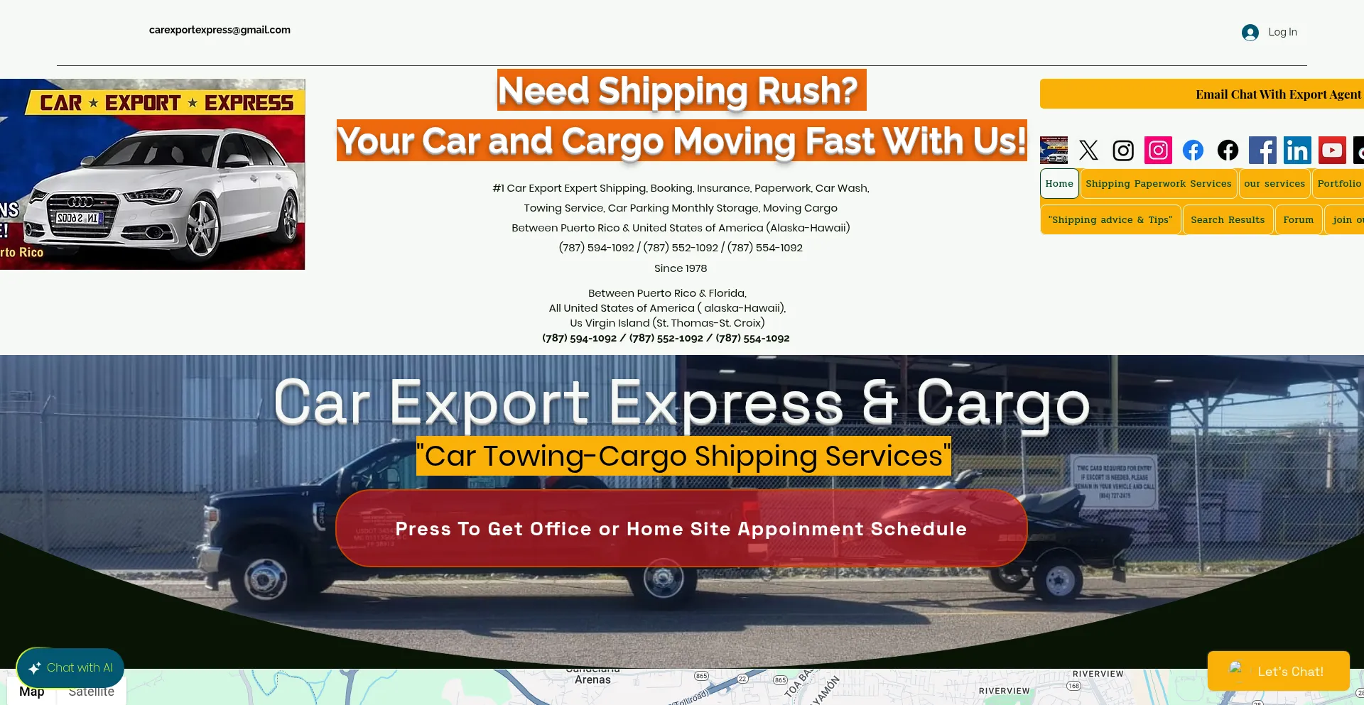 Website screenshot of Carexportexpress.online