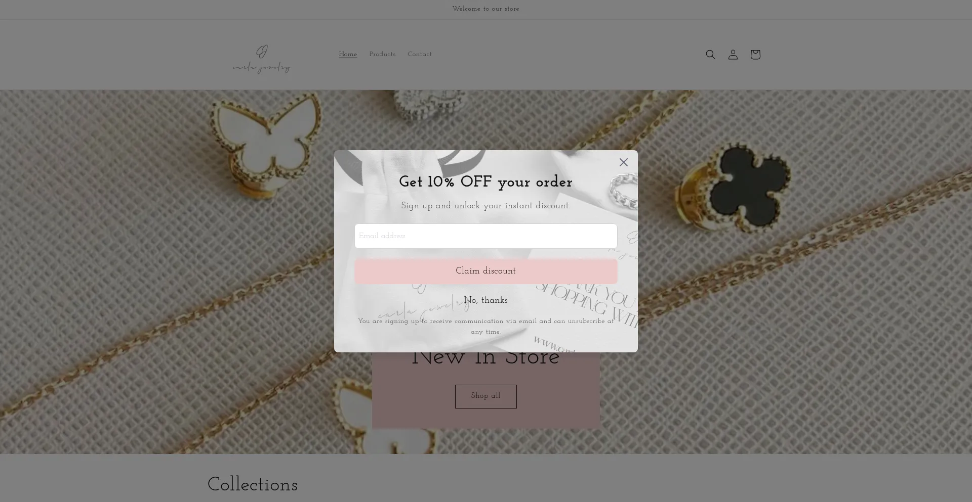 Website screenshot of Carlajewelry.com