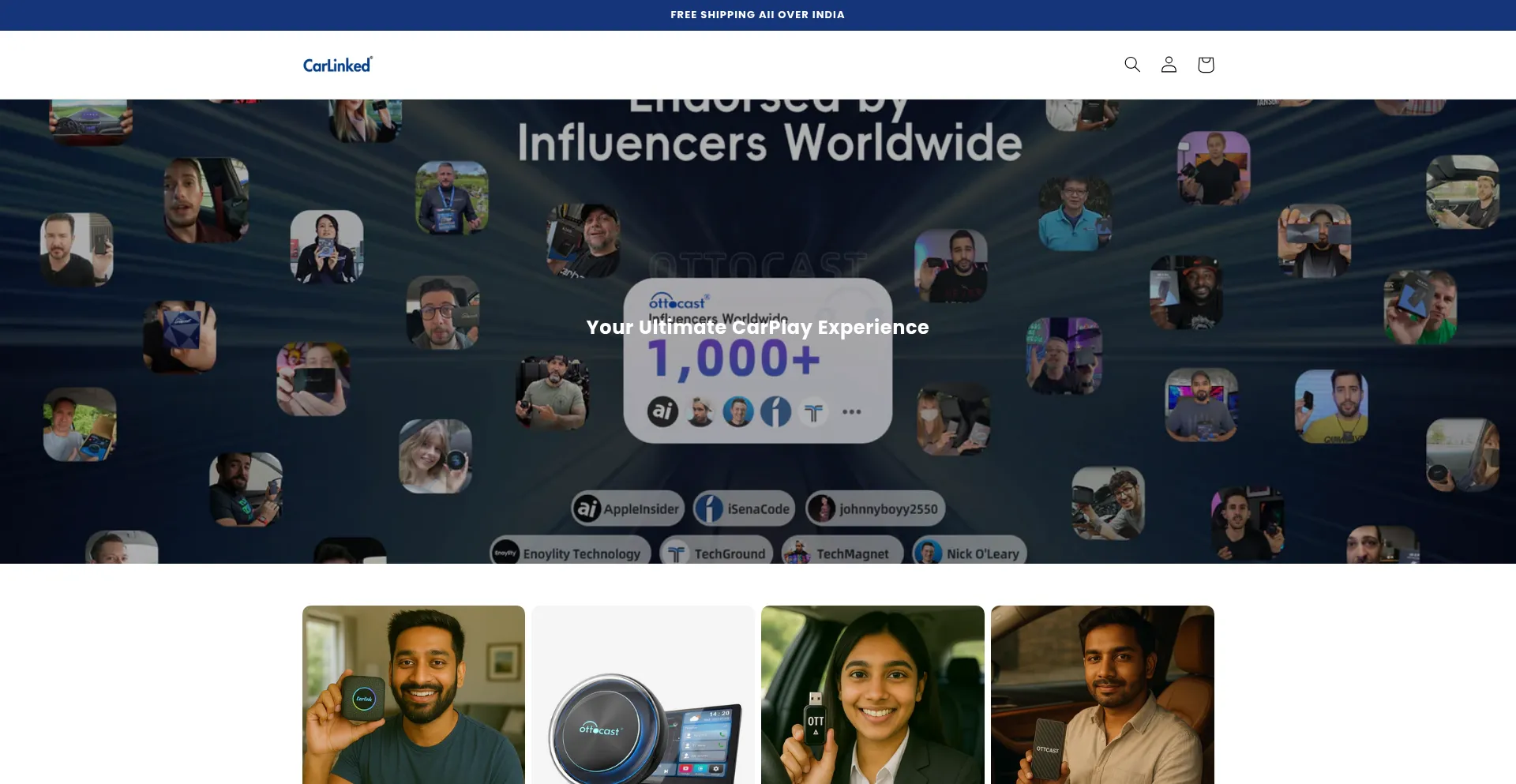 Website screenshot of Carlinked.in