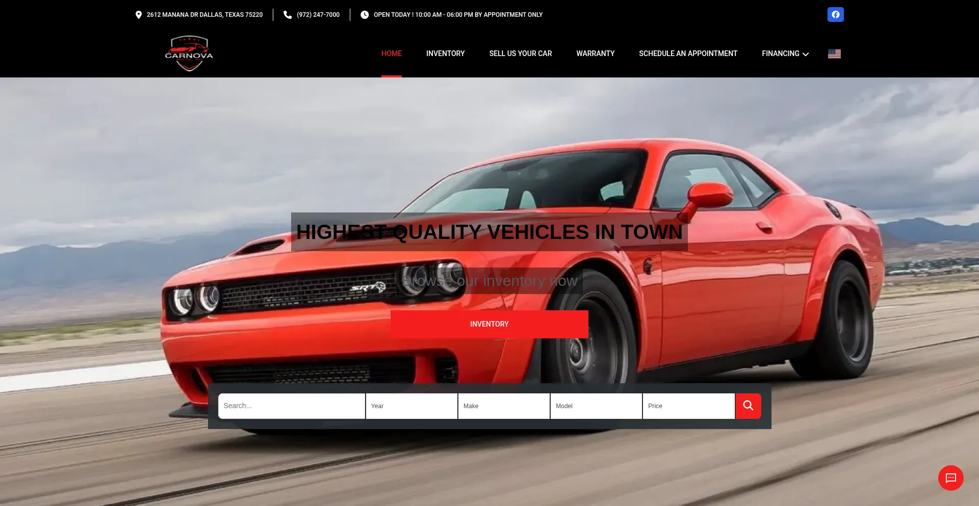 Website screenshot of Carnovaz.com