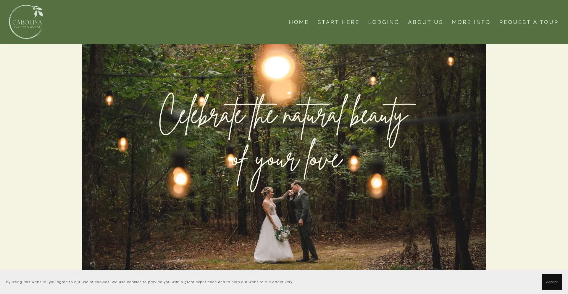 Website screenshot of Carolinacountryweddings.com