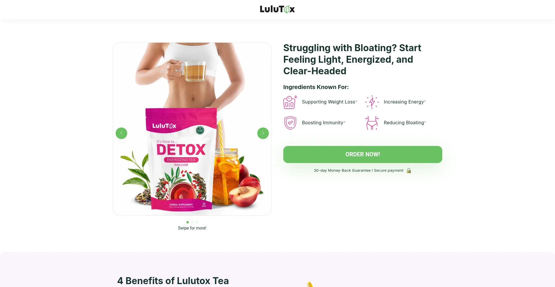 Website screenshot of Cart.lulutox.com