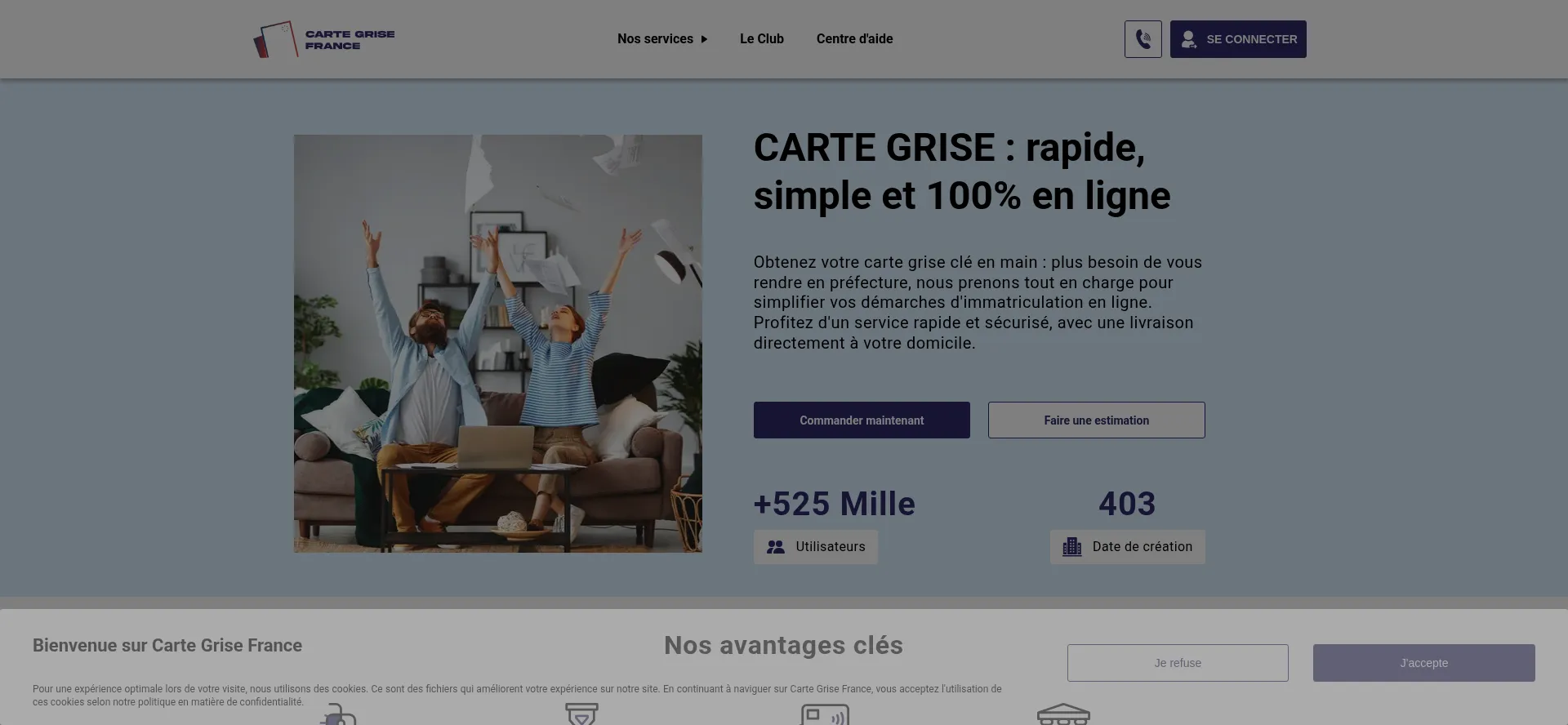 Website screenshot of Carte-grise-france.fr
